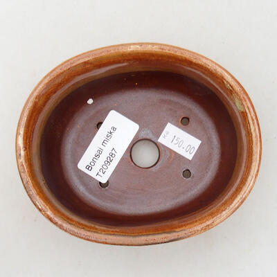 Ceramic bonsai bowl 11.5 x 9.5 x 5.5 cm, brown color - 3
