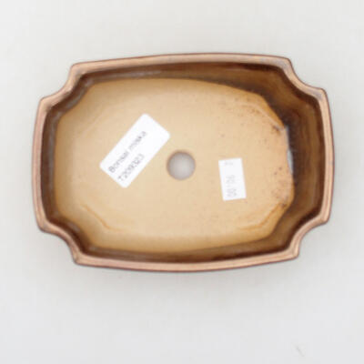 Ceramic bonsai bowl 14.5 x 12.5 x 4.5 cm, gold color - 3