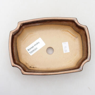 Ceramic bonsai bowl 14.5 x 12.5 x 4.5 cm, gold color - 3