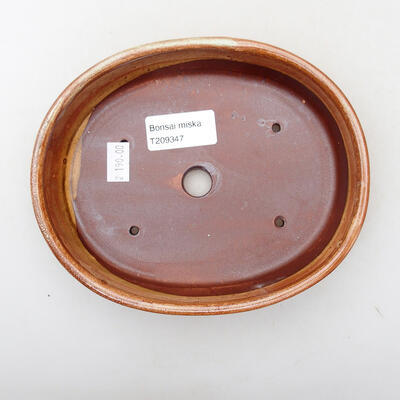 Ceramic bonsai bowl 17 x 14 x 4 cm, color brown - 3