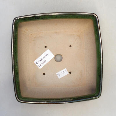 Ceramic bonsai bowl 15.5 x 15.5 x 6 cm, color green - 3