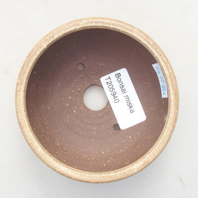 Ceramic bonsai bowl 9.5 x 9.5 x 3.5 cm, beige color - 3