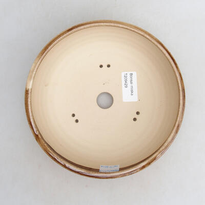 Ceramic bonsai bowl 17.5 x 17.5 x 6 cm, brown color - 3