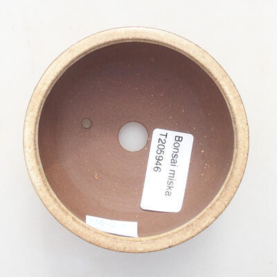 Ceramic bonsai bowl 8.5 x 8.5 x 4 cm, beige color - 3