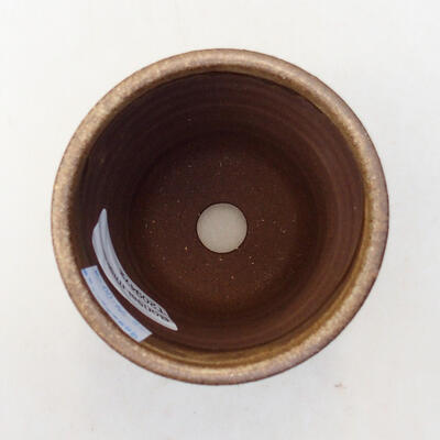 Ceramic bonsai bowl 7.5 x 7.5 x 9.5 cm, brown color - 3