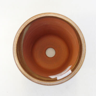 Ceramic bonsai bowl 9.5 x 9.5 x 13.5 cm, brown color - 3