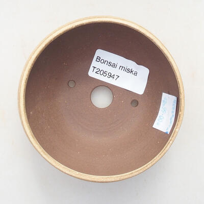 Ceramic bonsai bowl 9.5 x 9.5 x 4 cm, beige color - 3