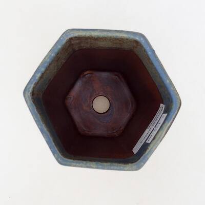 Ceramic bonsai bowl 8.5 x 8.5 x 14.5 cm, color blue-brown - 3