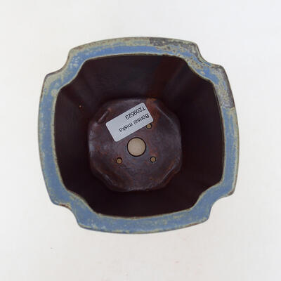 Ceramic bonsai bowl 10.5 x 10.5 x 16 cm, color blue-brown - 3