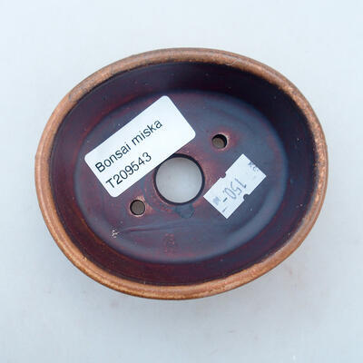 Ceramic bonsai bowl 9 x 7.5 x 3.5 cm, brown color - 3