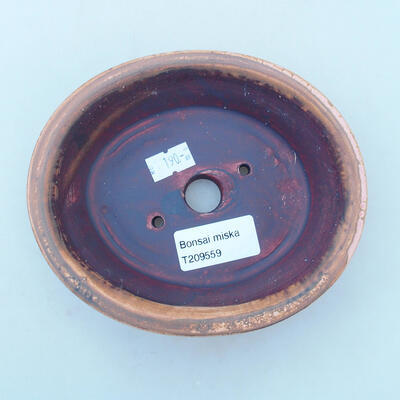 Ceramic bonsai bowl 14 x 11.5 x 4 cm, pink-brown color - 3