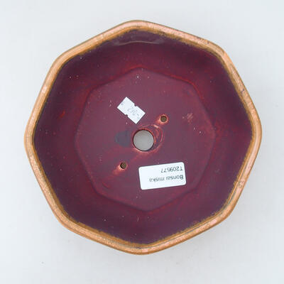 Ceramic bonsai bowl 16 x 16 x 7 cm, color pink-brown - 3