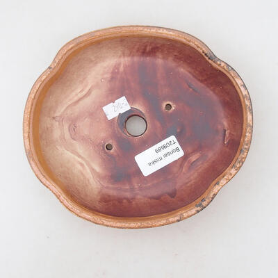 Ceramic bonsai bowl 17.5 x 15 x 5 cm, color pink-brown - 3