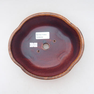 Ceramic bonsai bowl 18 x 16 x 6.5 cm, brown color - 3
