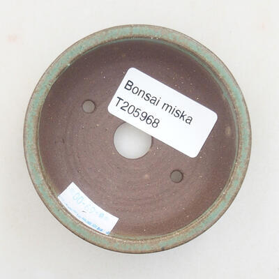 Ceramic bonsai bowl 7.5 x 7.5 x 2 cm, color green - 3
