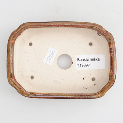 Ceramic bonsai bowl 13 x 9,5 x 3 cm, color brown - 3