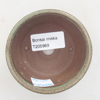 Ceramic bonsai bowl 8 x 8 x 3.5 cm, color green - 3