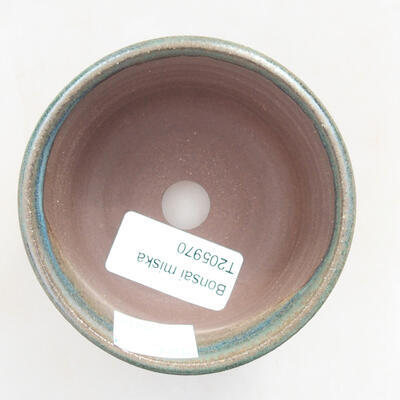 Ceramic bonsai bowl 8.5 x 8.5 x 4 cm, color green - 3