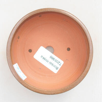 Ceramic bonsai bowl 10 x 10 x 3 cm, brown color - 3