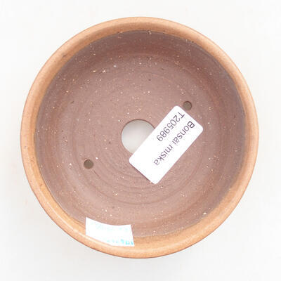 Ceramic bonsai bowl 10.5 x 10.5 x 3 cm, brown color - 3