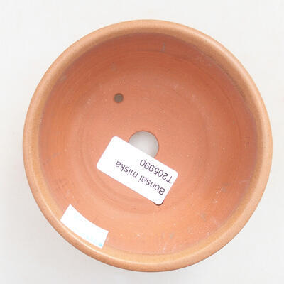 Ceramic bonsai bowl 10.5 x 10.5 x 3.5 cm, brown color - 3