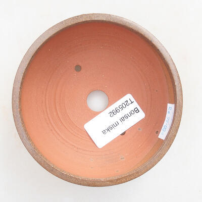Ceramic bonsai bowl 9.5 x 9.5 x 3.5 cm, brown color - 3