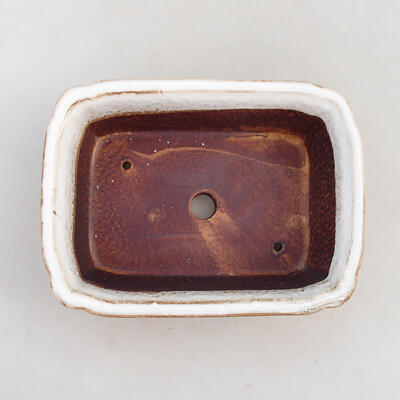 Bonsai bowl + saucer H 50 - bowl 16.5 x 12 x 6 cm, saucer 17 x 12.5 x 1.5 cm, white Oxide - 3