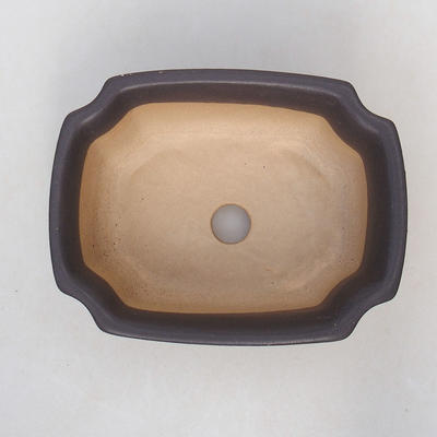 Ceramic bonsai bowl H 01 - 12 x 9 x 5 cm, black matt - 3