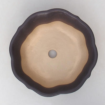 Ceramic bonsai bowl H 06 - 14,5 x 14,5 x 4,5 cm, black matt - 3