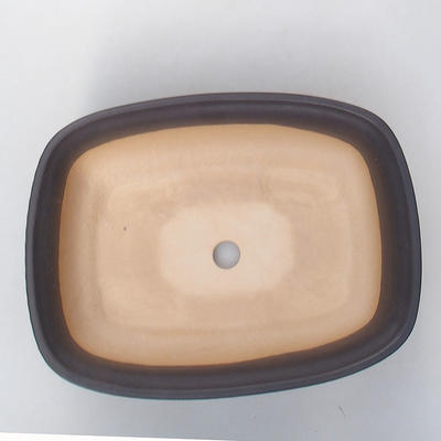 Ceramic bonsai bowl H 08 - 24,5 x 18 x 7 cm, black matt - 3