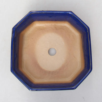 Ceramic bonsai bowl H 14 - 17,5 x 17,5 x 6,5 cm, blue - 3