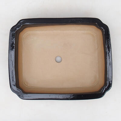 Ceramic bonsai bowl H 20 - 26,5 x 21 x 7,5 cm, black glossy - 26.5 x 21 x 7.5 cm - 3