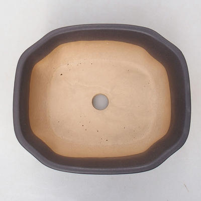 Ceramic bonsai bowl H 31 - 14,5 x 12,5 x 6 cm, black matt - 3
