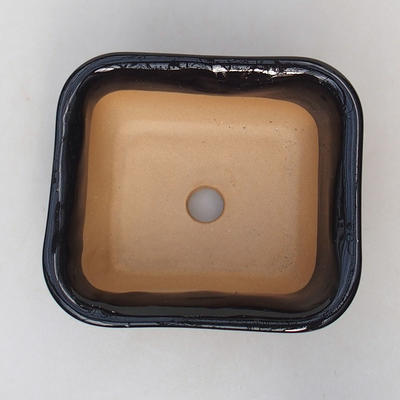 Ceramic bonsai bowl H 38 - 12 x 10 x 5.5 cm, black glossy - 3