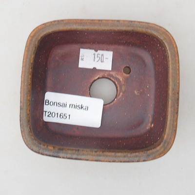 Ceramic bonsai bowl 9 x 8 x 3.5 cm, brick color - 3