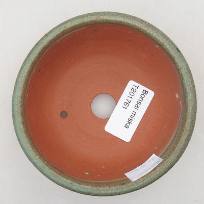 Ceramic bonsai bowl 10.5 x 10.5 x 4 cm, color green - 3