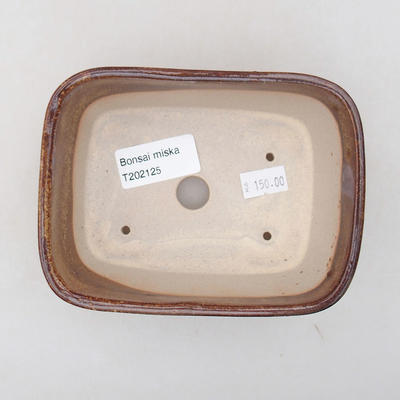 Ceramic bonsai bowl 13 x 10 x 5.5 cm, brown color - 3