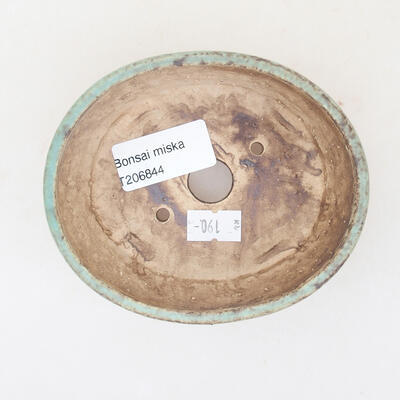 Ceramic bonsai bowl 10.5 x 9 x 4.5 cm, color brown-green - 3