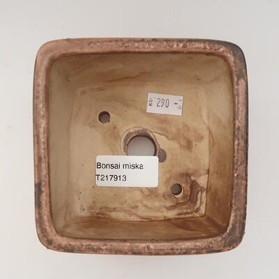Ceramic bonsai bowl 11 x 11 x 7 cm, color pink - 3