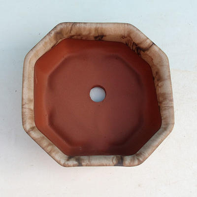 Ceramic bonsai bowl H 13 - 11,5 x 11,5 x 4,5 cm, beige - 11.5 x 11.5 x 4.5 cm - 3