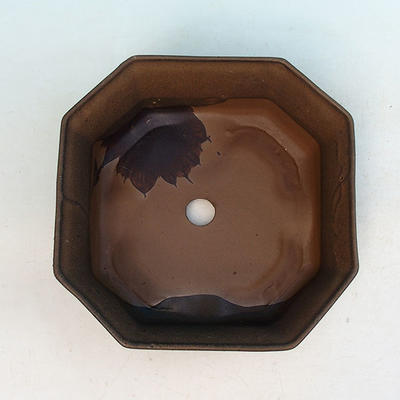 Ceramic bonsai bowl H 14 - 17,5 x 17,5 x 6,5 cm, Brown - 3