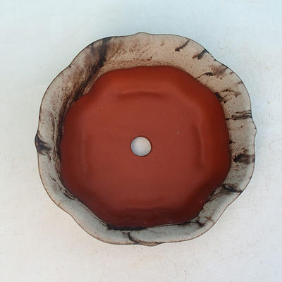 Ceramic bonsai bowl H 06 - 14,5 x 14,5 x 4,5 cm, beige - 14.5 x 14.5 x 4.5 cm - 3