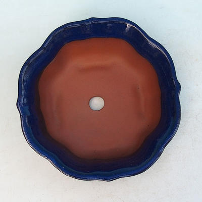 Ceramic bonsai bowl H 06 - 14,5 x 14,5 x 4,5 cm, blue - 14.5 x 14.5 x 4.5 cm - 3