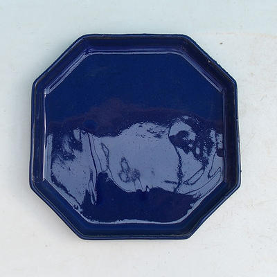Bonsai bowl + tray H 13 - bowl11,5 x 11,5 x 4,5 cm, tray 11,5 x 11,5 x 1 cm, blue - bowl 11,5 x 11,5 x 4,5 cm, tray 11,5 x 11,5 x 1 cm - 3