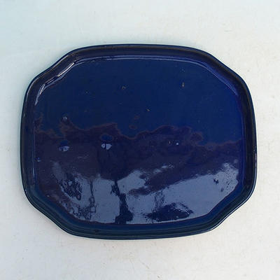 Bonsai bowl tray H32 - bowl 12.5 x 10.5 x 6 cm, tray 12.5 x 10.5 x 1 cm, blue bowl 12.5 x 10.5 x 6 cm, tray 12.5 x 10.5 x 1 cm - 3