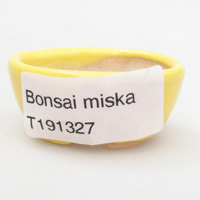 Mini bonsai bowl 4,5 x 3 x 2 cm, yellow color - 4