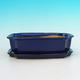 Bonsai bowl tray H03 - 16,5 x 11,5 x 5 cm, tray 16,5 x 11,5 x 1 cm, blue - 16,5 x 11,5 x 5 cm, tray 16,5 x 11,5 x 1 cm - 4/4