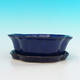 Bonsai bowl tray H06 - bowl 14,5 x 14,5 x 4,5, tray 13,5 x 13,5 x 1,5 cm, white - bowl 14,5 x 14,5 x 4,5, tray 13,5 x 13,5 x 1,5 cm - 4/4
