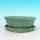 Bonsai bowl tray H06 - bowl 14,5 x 14,5 x 4,5, tray 13,5 x 13,5 x 1,5 cm, blue - bowl 14,5 x 14,5 x 4,5, tray 13,5 x 13,5 x 1,5 cm - 4/4