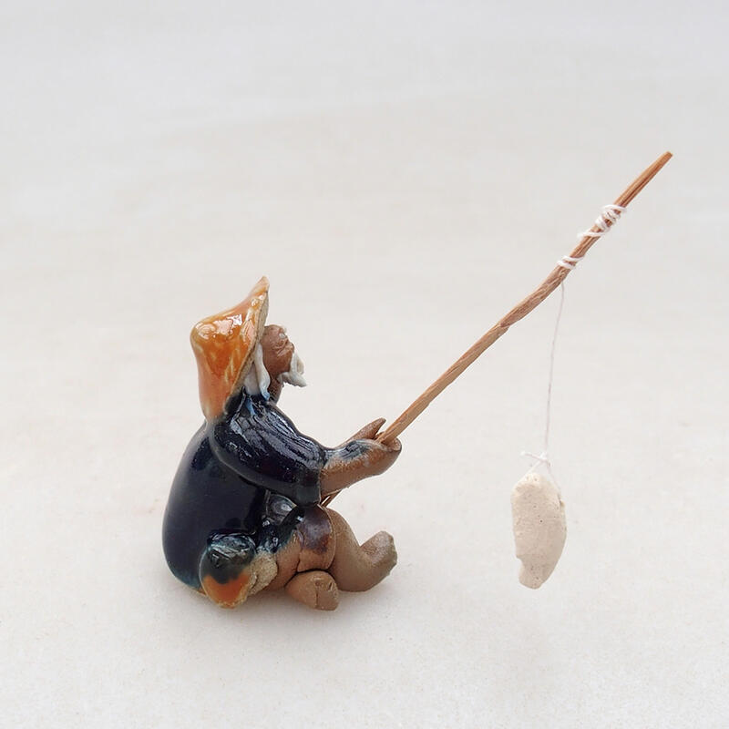 e-Bonsai - Ceramic figurine - Fisherman F4